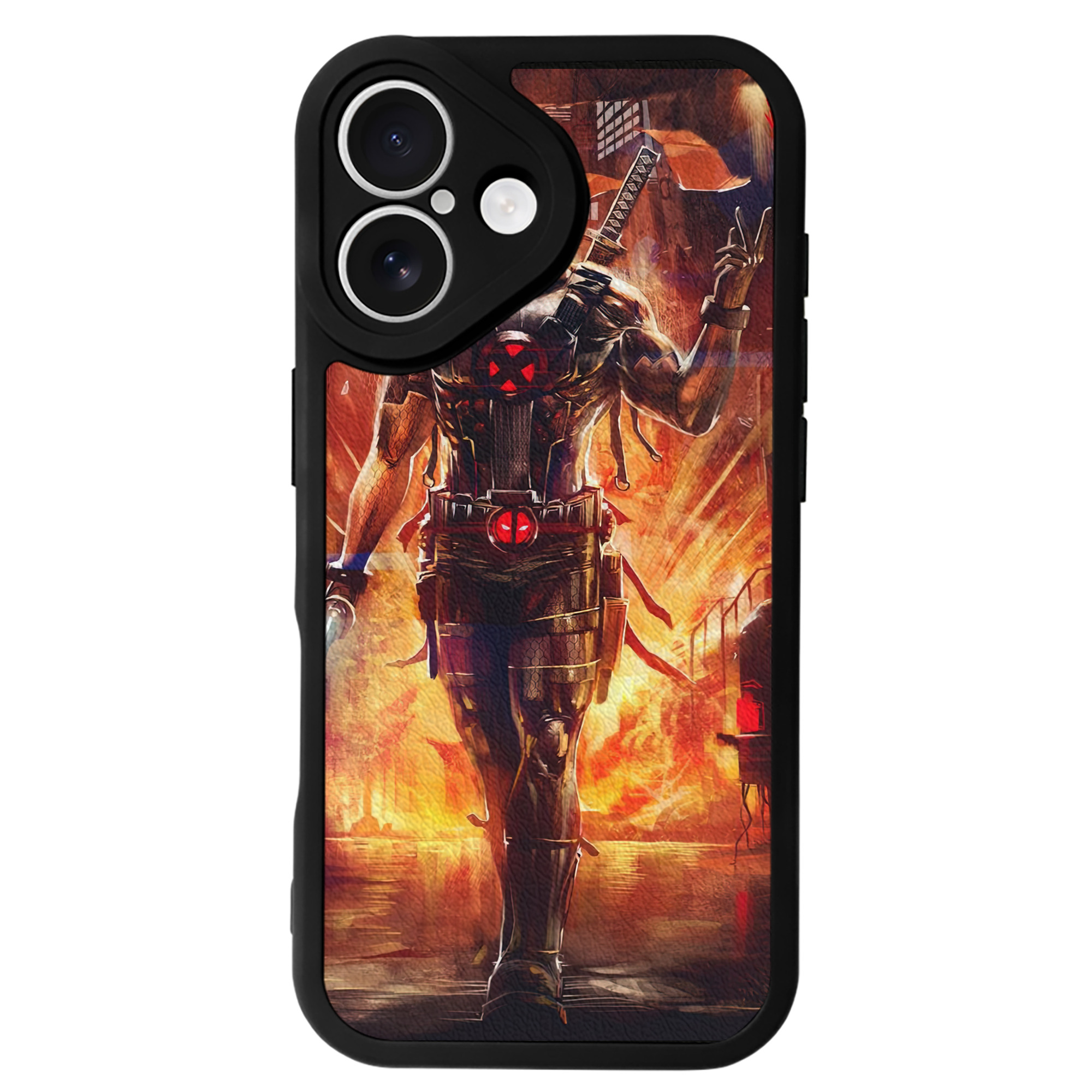 （画像用） Deadpool デッドプール 【iPhone 16シリーズ対応】シリコンスマホケース（レザー調） 材質：シリコン